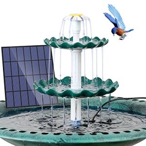 AMZtime Fuente Solar Apropiada para Baño para Pájaros, 3.5W…