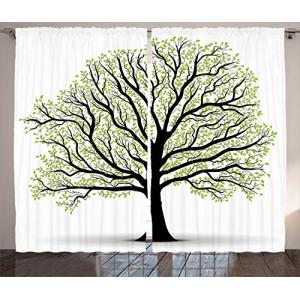 ABAKUHAUS Árbol de la Vida Cortinas, Naturaleza Hojas de Vi…