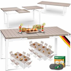 KESSER® Mesa de jardín extensible de 180/240 x 90 cm, ampli…