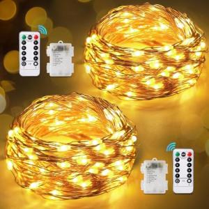 Guirnalda Luces Pilas, 120 LED 12M/40Ft 8 Modos Luces LED P…