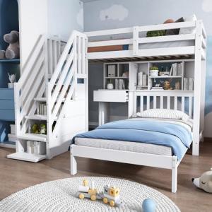 KecDuey Litera multifuncional de 90 x 200 cm, cama doble, f…