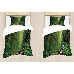 ABAKUHAUS Bosque Funda Nórdica Juego de 2, Primavera en Nep…