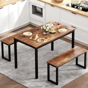SogesHome Essguppe - Juego de 3 mesas de comedor con 2 banc…