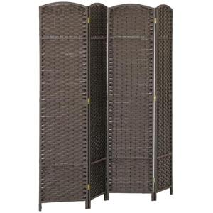 HOMCOM Biombo de 4 Paneles 160x170 cm Separador de Ambiente…