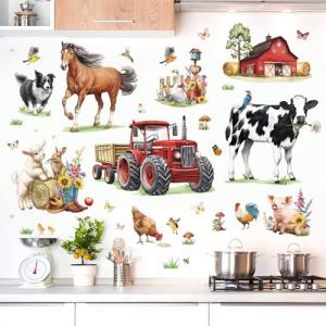 decalmile Pegatinas de Pared Animales de Granja Vinilos Dec…