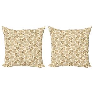 ABAKUHAUS Beige Set de 2 Fundas para Cojín, Paisley Orienta…