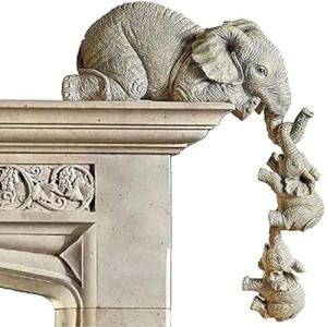 xlwen Figuras De Elefante Cariñosas, 3 Pcs Estatua De Adorn…