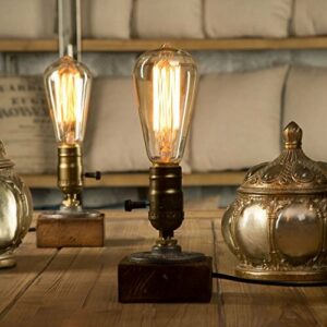 Yuens Lámparas de mesa Vintage Loft Dimmable Lámpara de mes…
