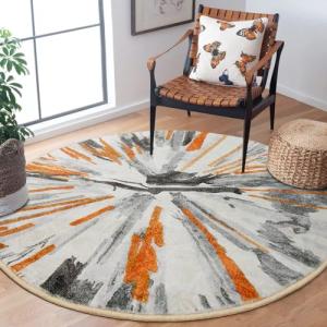 NYCCIA Alfombra redonda moderna y abstracta, lavable, antid…