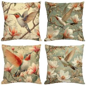 Funda Cojin 65x65 cm,Juego de 4 Fundas de Cojines Orquídea…