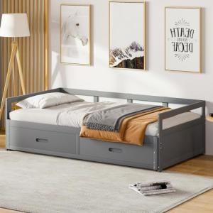 Moimhear Sofá cama extensible 90/180 x 200 cm con cajones y…