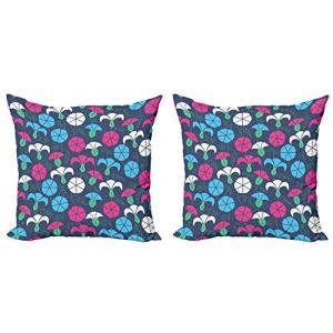ABAKUHAUS Flor Set de 2 Fundas para Cojín, Enredadera de Co…