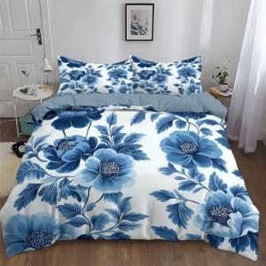 Funda Nórdica para Otoño E Invierno Azul - Estilo Chino Flo…