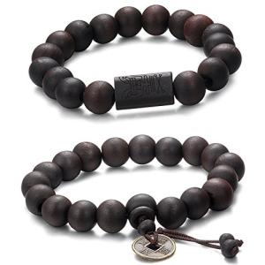 Jstyle 2 Pcs 11mm Madera Brazalete de Cuentas para los Homb…