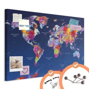 murando - Mapamundi con tablero para clavar chinchetas 120x…