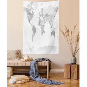 ABAKUHAUS Gris Tapiz de Pared y Cubrecama Suave, Mapa del M…