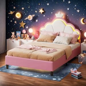 Yeutre - Cama infantil acolchada 90x200 cm, cama princesa e…