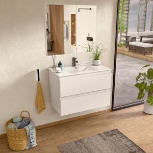 BELLOBATH - Mueble Baño Suspendido con Lavabo de Cerámica y…