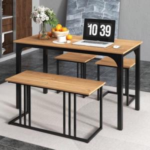 Giantex Juego de Mesa de Comedor para 4 Personas, Mesa de C…