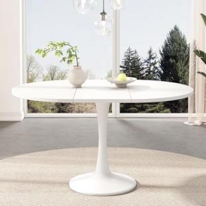 PugSDRLY - Mesa Ovalada de Comedor Extensible Blanca, Minim…