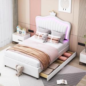 Moimhear Cama Infantil tapizada, Estructura de Cama Individ…