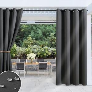 Vueinrg Cortinas Exterior Impermeable con Anillos,Cortinas…