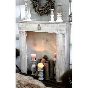 Chimenea decorativa de madera en color blanco antiguo, ya m…