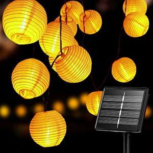 Auting Lámpara de cadena de luz solar al aire libre, 6 metr…