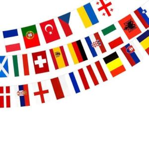 Bandera de 24 países de Eurocopa 2024, guirnalda Eurocopa 2…
