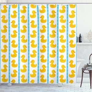 ABAKUHAUS Pato de Goma Cortina de Baño, Bebé Rayas Azules,…