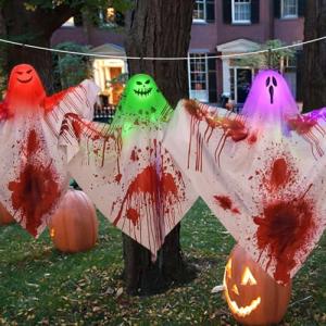 NEMMXUB Ghosts de Decoración Halloween,3PCS Fantasma Colgan…
