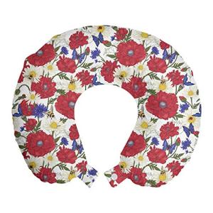 ABAKUHAUS Floral Cojín de Viaje para Soporte de Cuello, Blo…