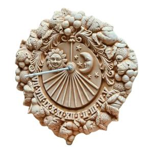 Meridiana - Reloj de sol decorativo (terracota italiana, re…