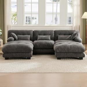 MOBETTRES Sofá modular, cómodo sofá esquinero, asiento extr…