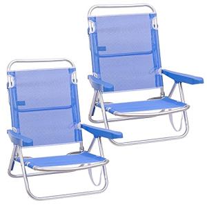 LOLAhome Pack de 2 sillas de Playa Convertibles en Cama de…