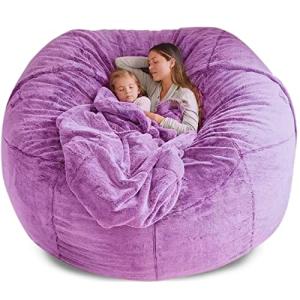 Puf de dos plazas, color morado, 135 cm x 65 cm, puf gigant…