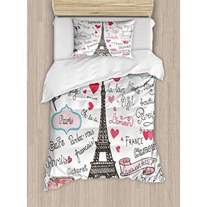 ABAKUHAUS Torre Eiffel Funda Nórdica, París Heart Letter, 1…