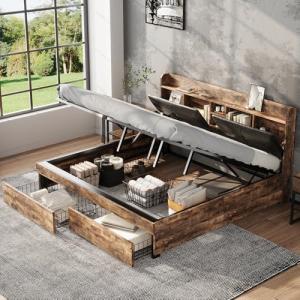 Azkoeesy Cama de matrimonio acolchada de 180 x 200 cm con c…