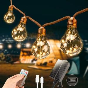 Pavlleen Luces Solares Exterior, 8M 16 Bombillas Luces Sola…