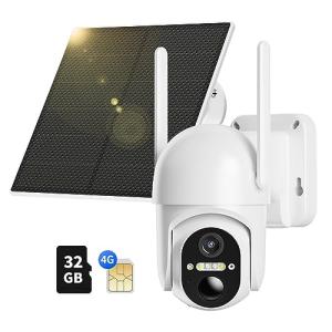 NUASI 2K 4G LTE Camara Vigilancia Exterior con Panel Solar,…