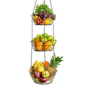 DEKOFY Frutero colgante – Exclusivo cesta colgante de fruta…