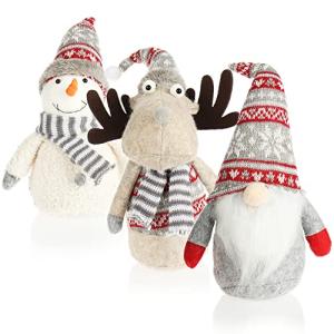 com-four® 3X Gnomos navideños Premium - Figuras de Invierno…