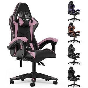 bigzzia Silla Gaming,Silla Ergonómica de Oficina en Cuero P…