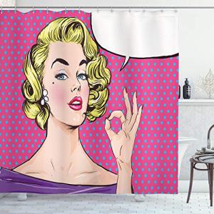 ABAKUHAUS Clásico Cortina de Baño, Arte Pop Mujer Muestra A…