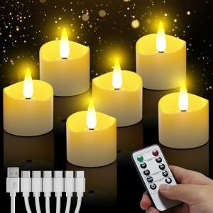 Velas LED recargables con mando a distancia 6 piezas, velas…