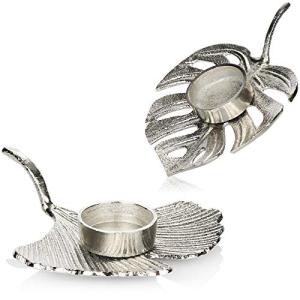 COM-FOUR® 2X Portavelas de Metal - Portavelas Decorativo en…