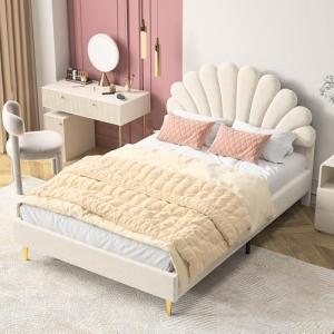 NLDGR Cama Tapizada de Matrimonio 140 x 200 cm, Cabecero en…