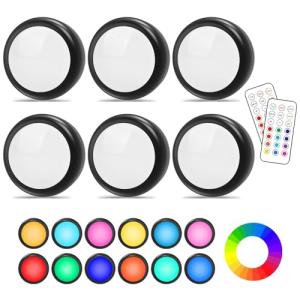 Cadrim Luces de Armario RGB con Control Remoto, 6 Luces de…