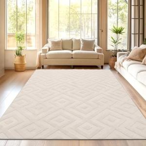 SHACOS Alfombra Salón Moderna Beige 120x160cm Alfombra de H…