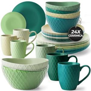 24 pcs Dishware Set Palmanova Collection (Jungle)